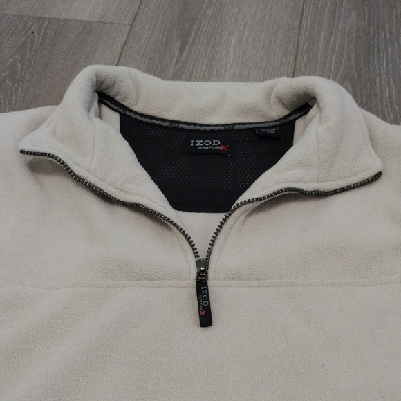 Izod Cream and Black Zip-Up Sweater - Picture 5 of 17